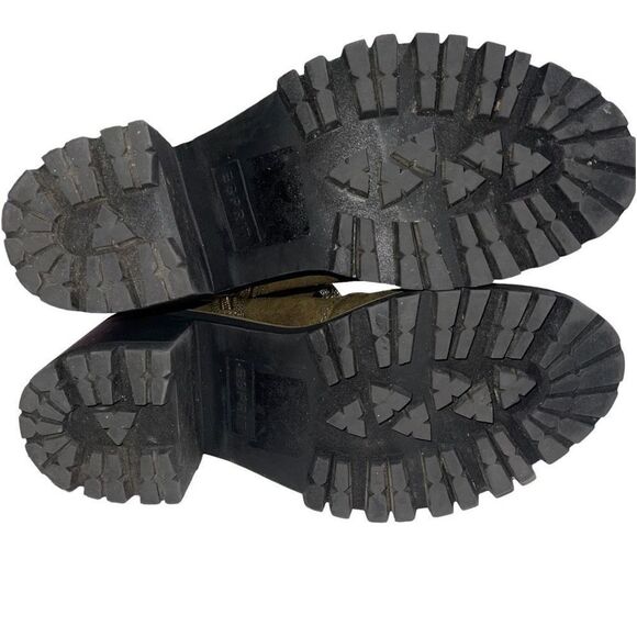 Esprit Olive Green & Faux Fur Flynne Chunky Heel Boots - Size 7.5 - Picture 5 of 6